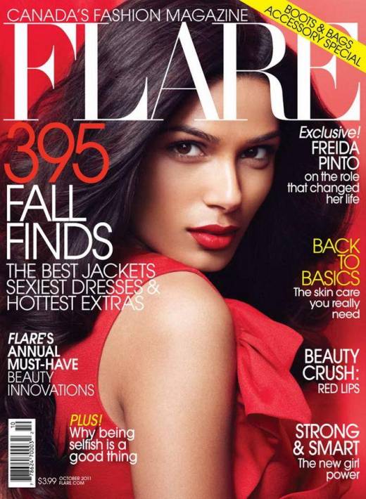 Голая звезда Фрида Пинто (Freida Pinto) в октябрьском Flare