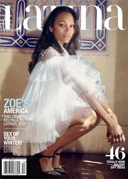 Зои Салдана в фотосессии для Latina magazine декабрь 2015