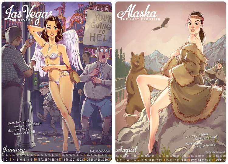 Пин-ап календарь 2016